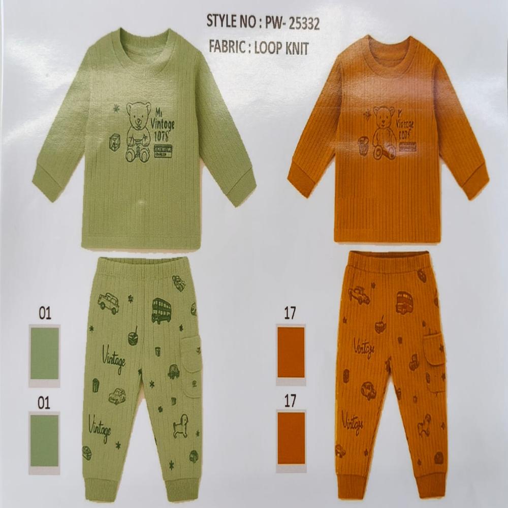 Half Sleeve Baba Suit Emojy Stripe Top With Looper Set