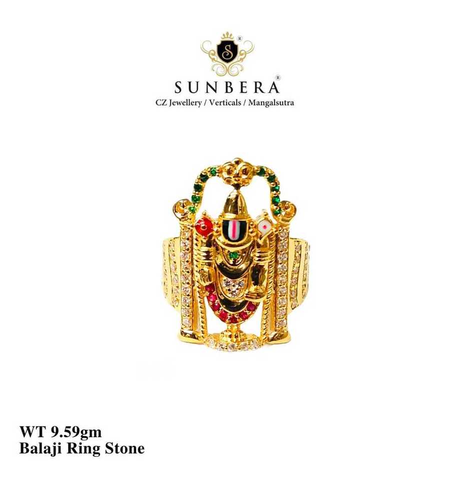 92% Gold Balaji Stone Ring