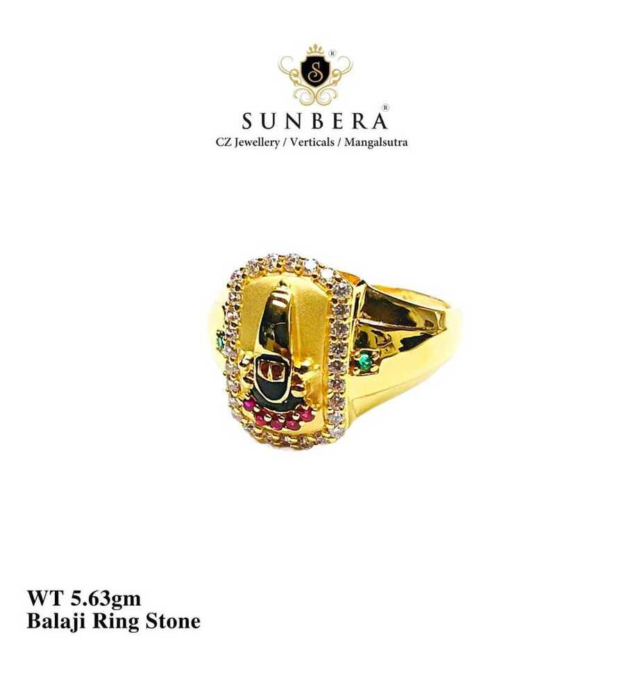 92% Gold Balaji Stone Ring