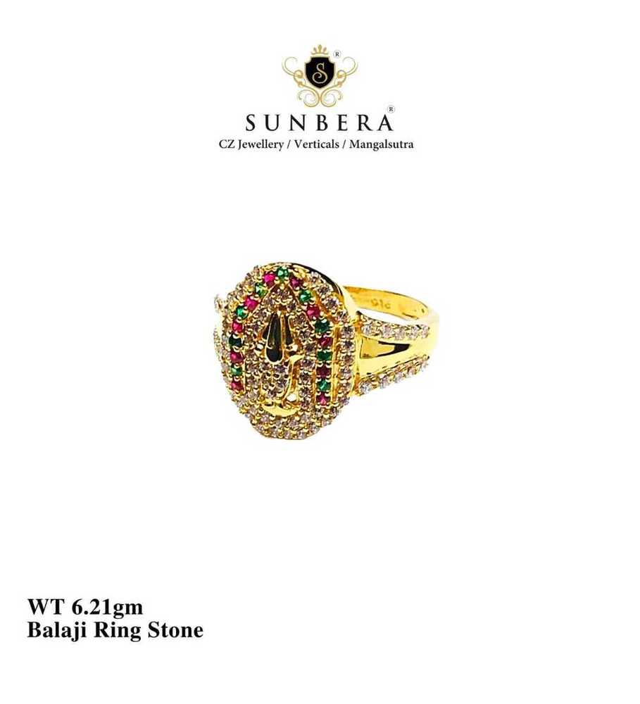 92% Gold Balaji Stone Ring
