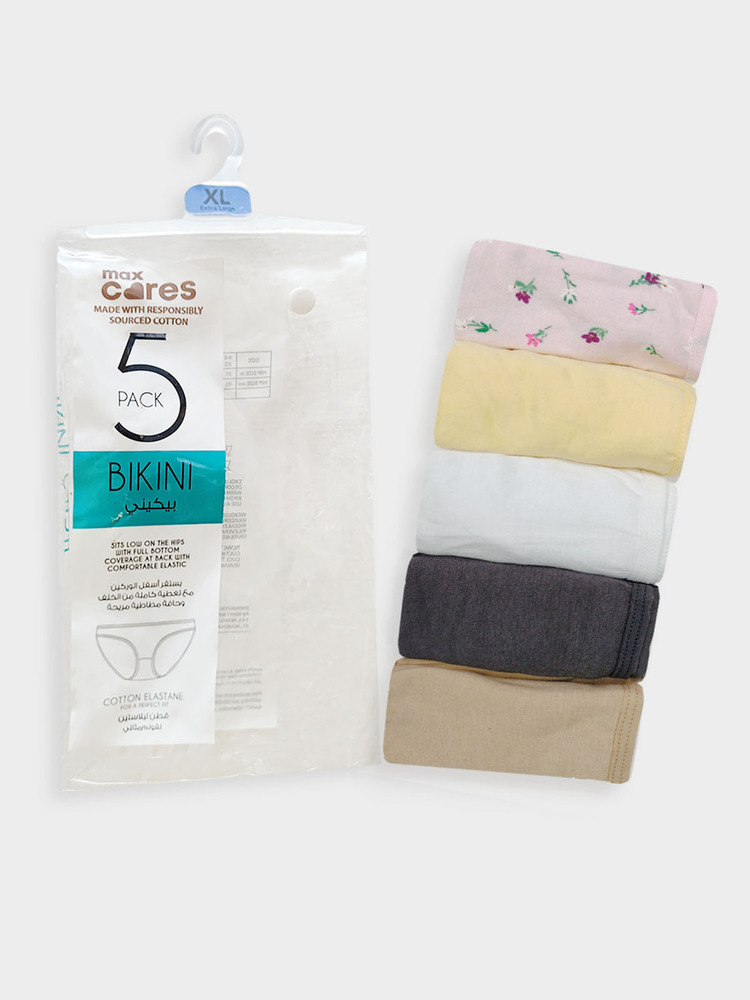 Ladies 5 Pack Stretch Bikini Briefs