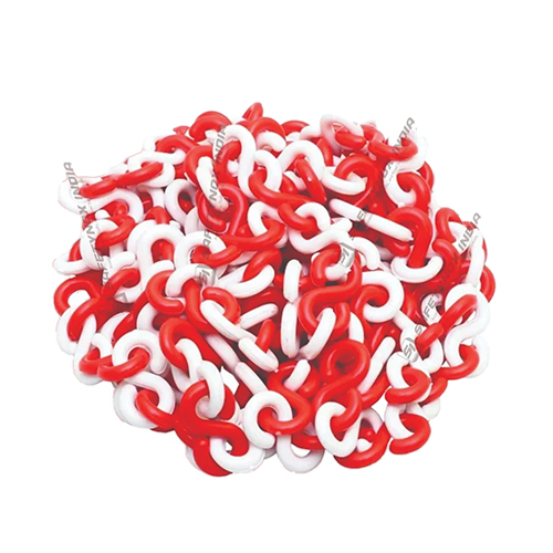 Traffic Cone Plastic Link Chain - Color: Red And White