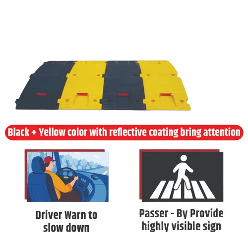 75mm Plastic Speed Breaker - Color: Black & Yellow
