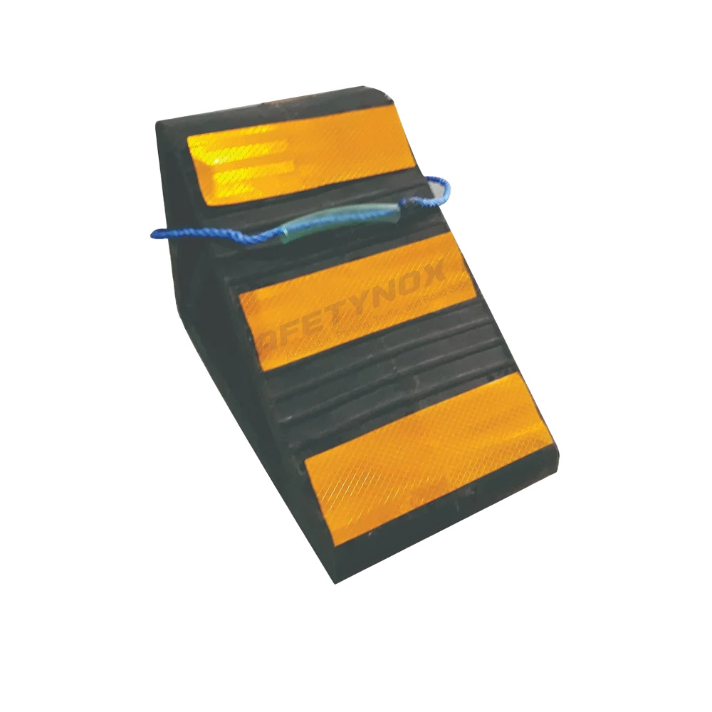 Rubber Wheel Chock - Color: Black & Yellow