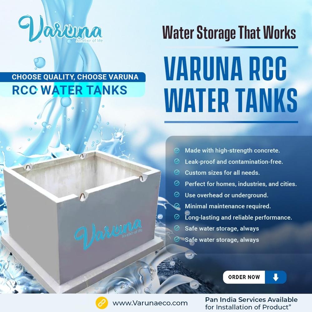 Rcc Water Tank For Schools And Colleges - Rcc Material, 5,000 To 5 Lakh Liters, Round Shape, Smooth Surface | Durable, Leak-proof, Low Maintenance
