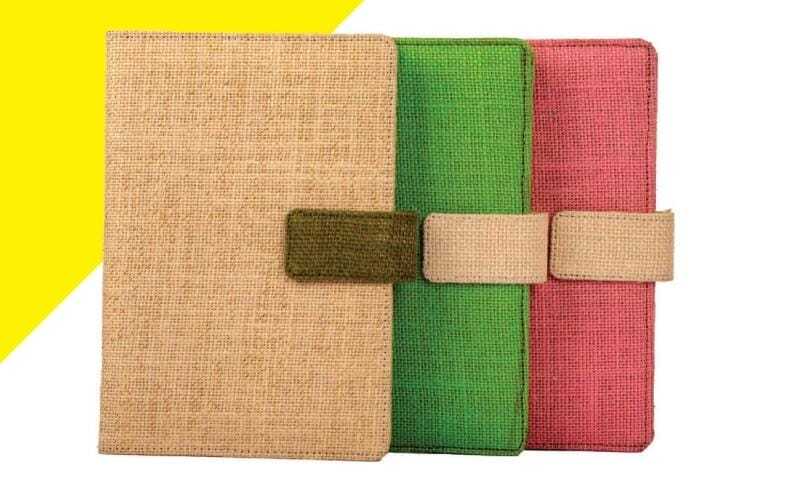 Eco Freindly Jute Cover Notebook Diary - Color: Various Available