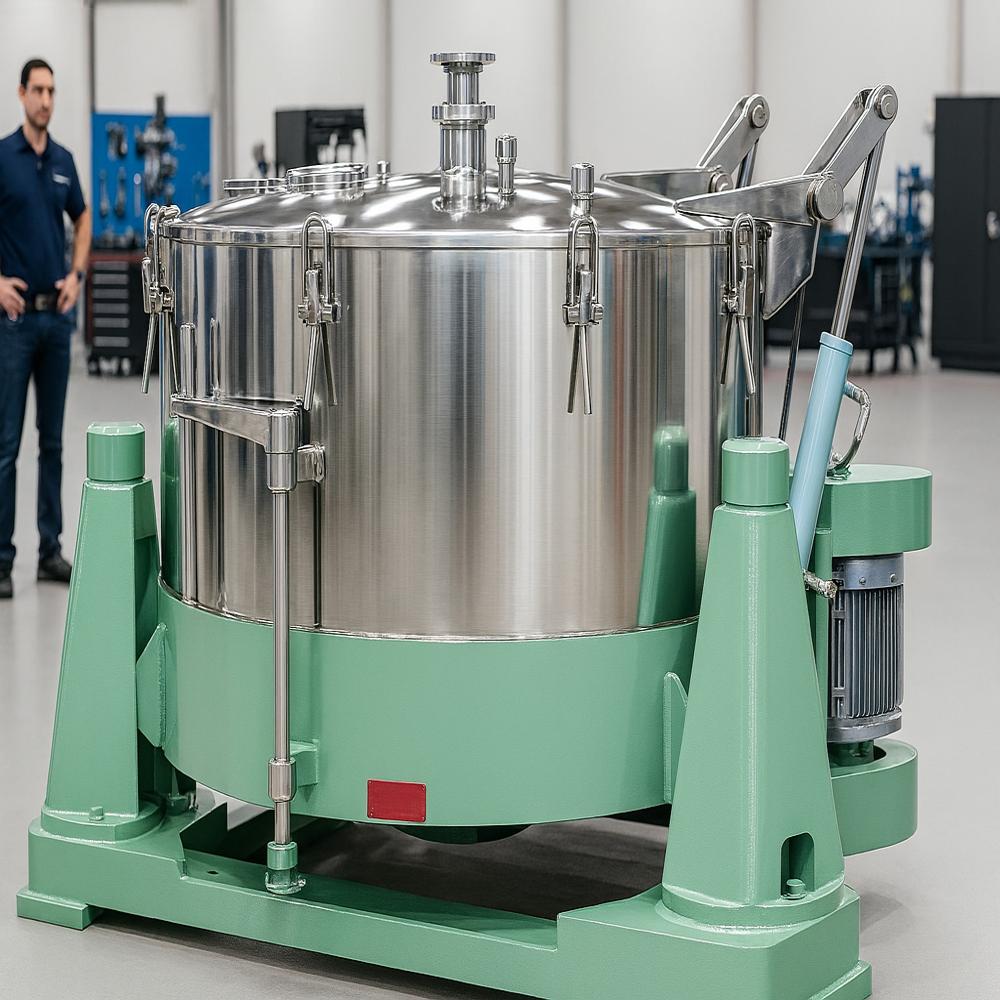 Service Water Treatment SS316 Continuous Lifting Bag Vertical Basket Centrifuge