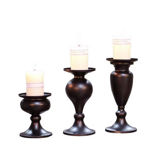 Elegant Looking Home Decor Item Candle Holder Stand For Centerpiece Decor From Indian Manufacturer And Supplier - Color: Black