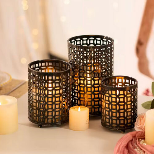 Direct Factory Supply Lantern Candle Holder For Home And Hotel Decoration Candle Jars For Export Sale - Color: Black
