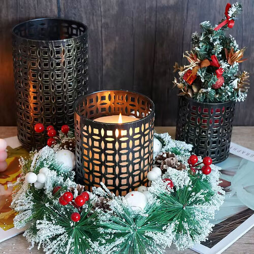 Direct Factory Supply Lantern Candle Holder For Home And Hotel Decoration Candle Jars For Export Sale - Color: Black
