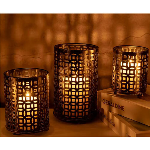 Direct Factory Supply Lantern Candle Holder For Home And Hotel Decoration Candle Jars For Export Sale - Color: Black