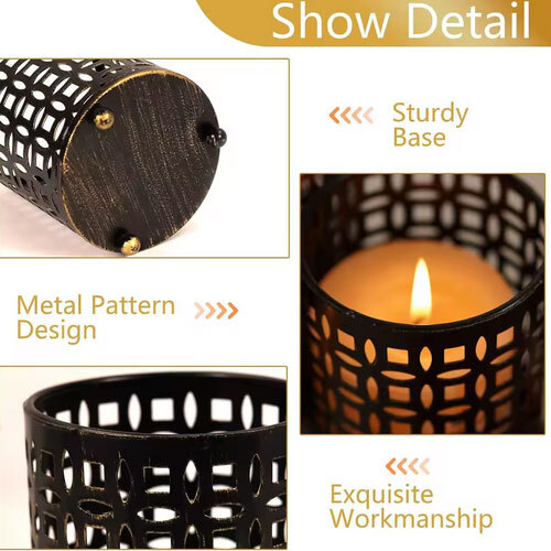 Direct Factory Supply Lantern Candle Holder For Home And Hotel Decoration Candle Jars For Export Sale - Color: Black