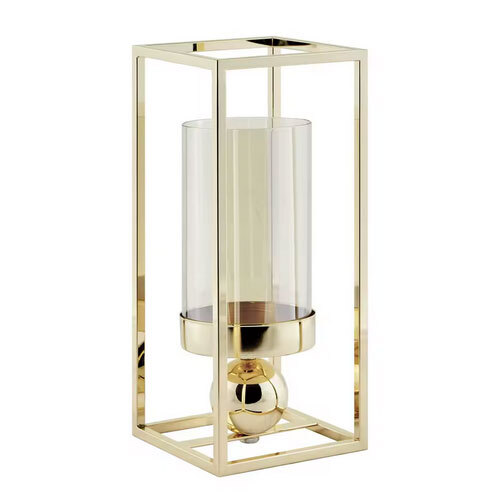 Modern Gold Metal Lantern Candle Stand Stylish Candle Holder For Events Parties And Interior Design - Color: Golden