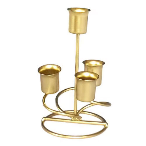 Wholesale Supply Handmade Metal Candle Holder For Festival And Wedding Decoration Available At Affordable Price - Color: Golden