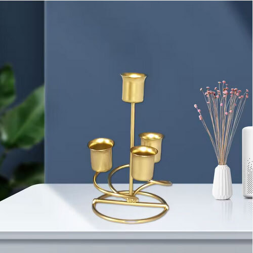 Wholesale Supply Handmade Metal Candle Holder For Festival And Wedding Decoration Available At Affordable Price - Color: Golden