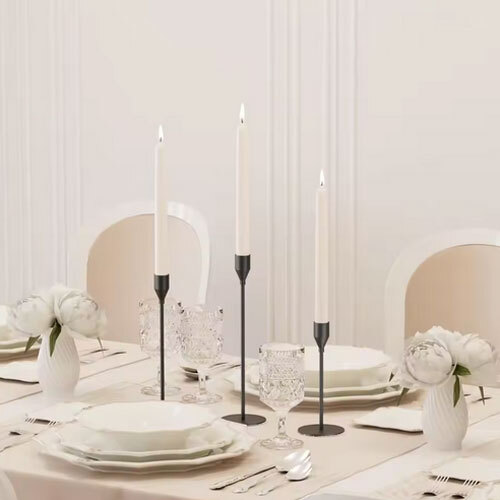 Modern Design Candle Holder Stand Perfect For Centerpiece Decor For Worldwide Export From India - Color: Black
