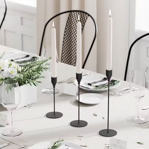 Modern Design Candle Holder Stand Perfect For Centerpiece Decor For Worldwide Export From India - Color: Black