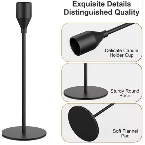Modern Design Candle Holder Stand Perfect For Centerpiece Decor For Worldwide Export From India - Color: Black
