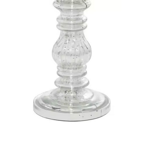 Handcrafted Silver Plated Metal Pillar Candle Holder Elegant Stand for Wedding and Home Decor