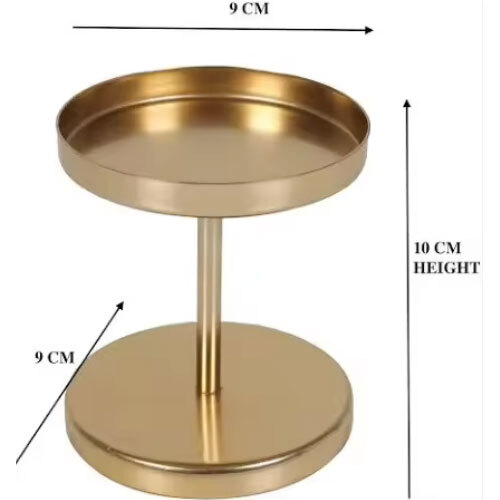 Home Trends Metal Set Of 2 Candle Stand For Home Birthday Decoration Available At Different Sizes - Color: Golden