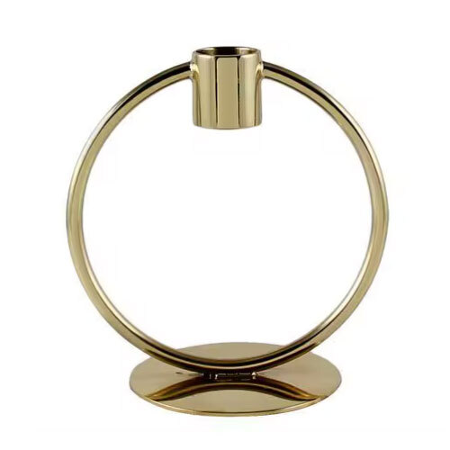 Standard Quality Handmade Metal Candle Holder Stand For Tabletop Decoration Available In Bulk Quantity - Color: Golden