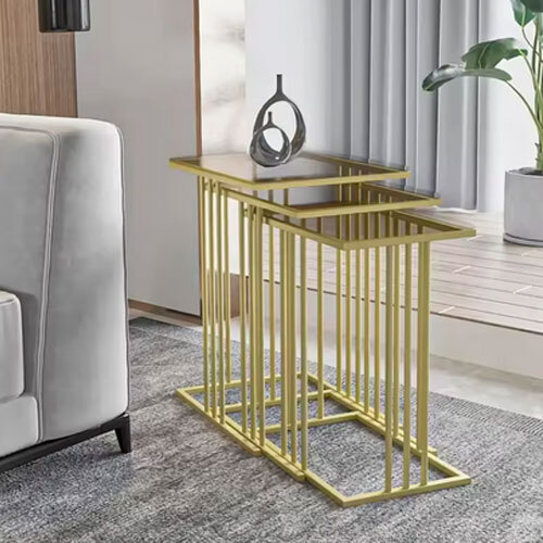 Export Quality Luxury Gold Metal Coffee Table With Elegant Accent Table With Mirror Or Glass Top Available For Best Price - Color: Golden