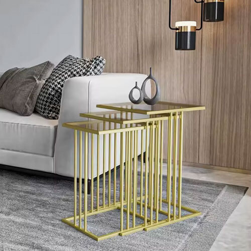 Export Quality Luxury Gold Metal Coffee Table with Elegant Accent Table with Mirror or Glass Top Available for Best Price
