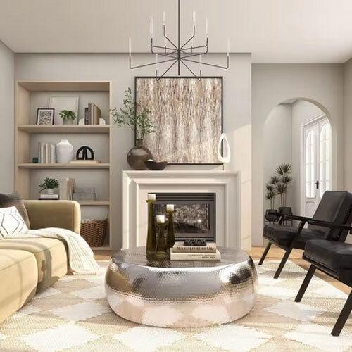 Hammered Design Metal Drum Shaped Living Room Coffee Table Available At Inexpensive Price For Bulk Export