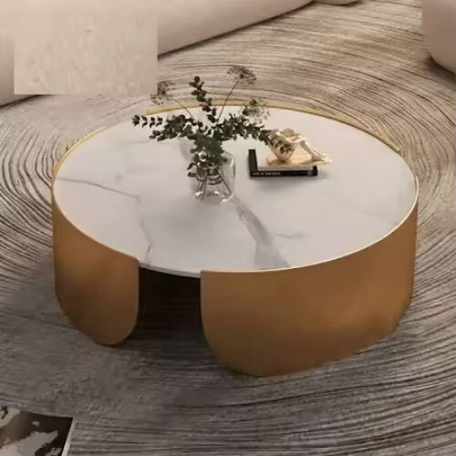 Stainless Steel Frame With Marble Top Coffee Table For Luxury Home And Office Decoration At Affordable Price
