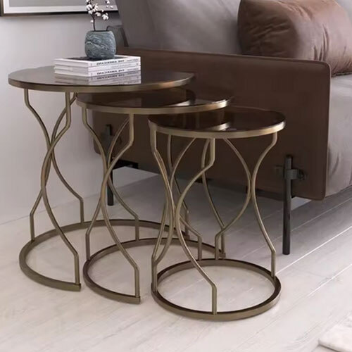 Best Supplier Metal Frame Coffee Table with Glass Top for Villas Resorts and Showrooms Available for Affordable Price