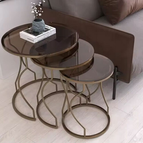 Best Supplier Metal Frame Coffee Table with Glass Top for Villas Resorts and Showrooms Available for Affordable Price