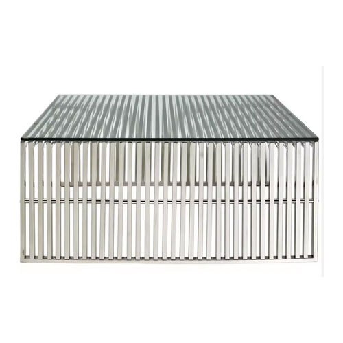 Direct Factory Supply Stainless Steel Coffee Table with Tempered Glass Top Home Furniture Coffee Table