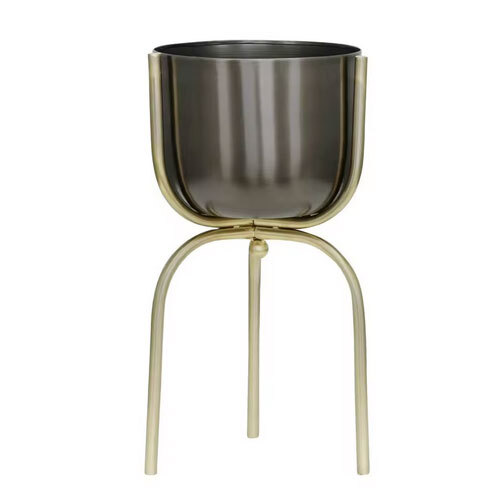 Antique Handmade Metal Planter With Fine Welding And No Sharp Edges For Living Room Balcony & Halls For Worldwide Export - Color: Golden