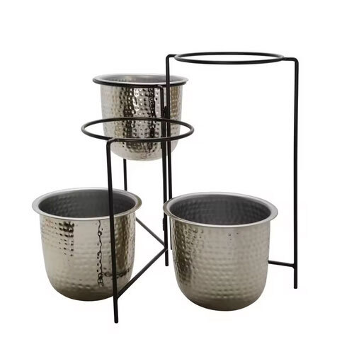 Luxury Long Lasting Metal Planter With Fine Polish Glossy Body Best For Home Decor - Color: Golden