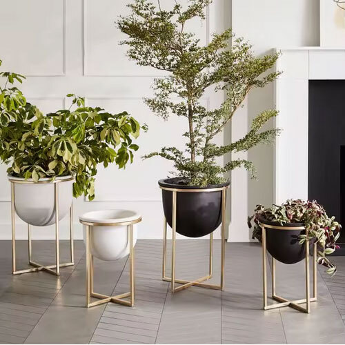 Luxury Long Lasting Metal Planter with Fine Polish Glossy Body Best for Home Decor