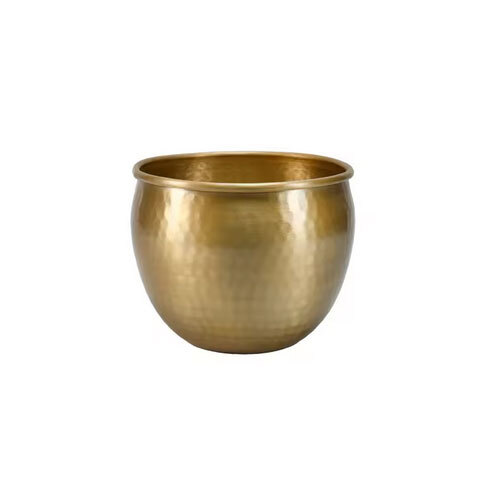 High Quality Durable Body With Smooth Finish Handmade Planters - Color: Golden