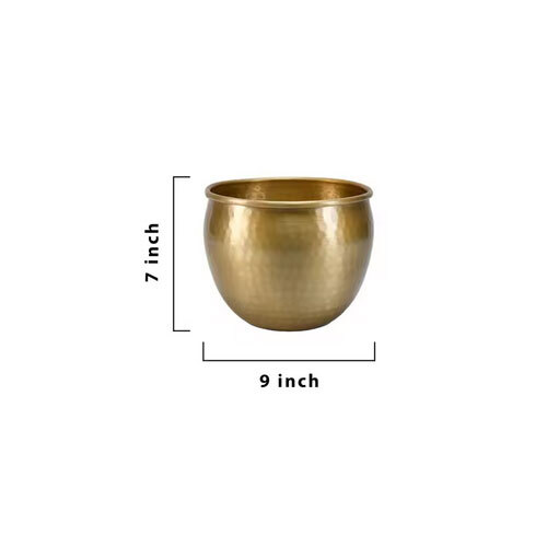 High Quality Durable Body With Smooth Finish Handmade Planters - Color: Golden