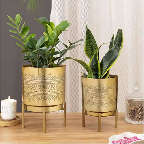 Best Quality Metal Plant Pots And Planters For Home Balcony Or Garden Decor Oem-Odm Manufacturer Available For Best Price - Color: Golden
