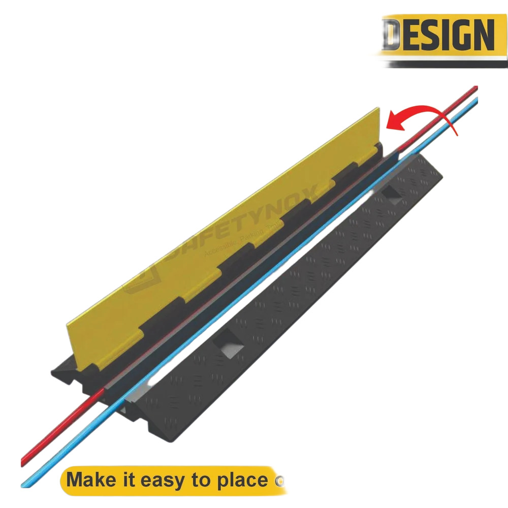 2 Channel Cable Protector - Color: Black & Yellow
