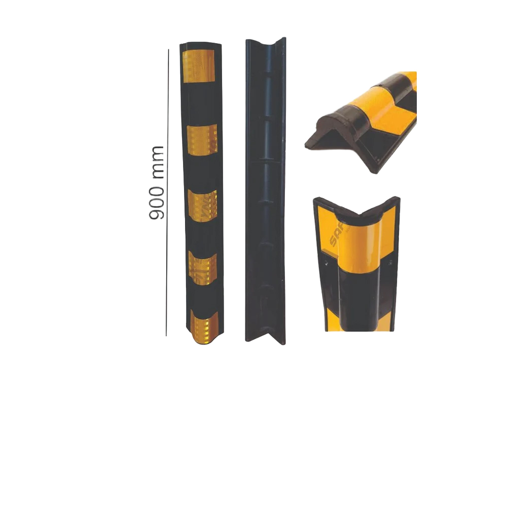Rubber Pillar Guard - Color: Black & Yellow
