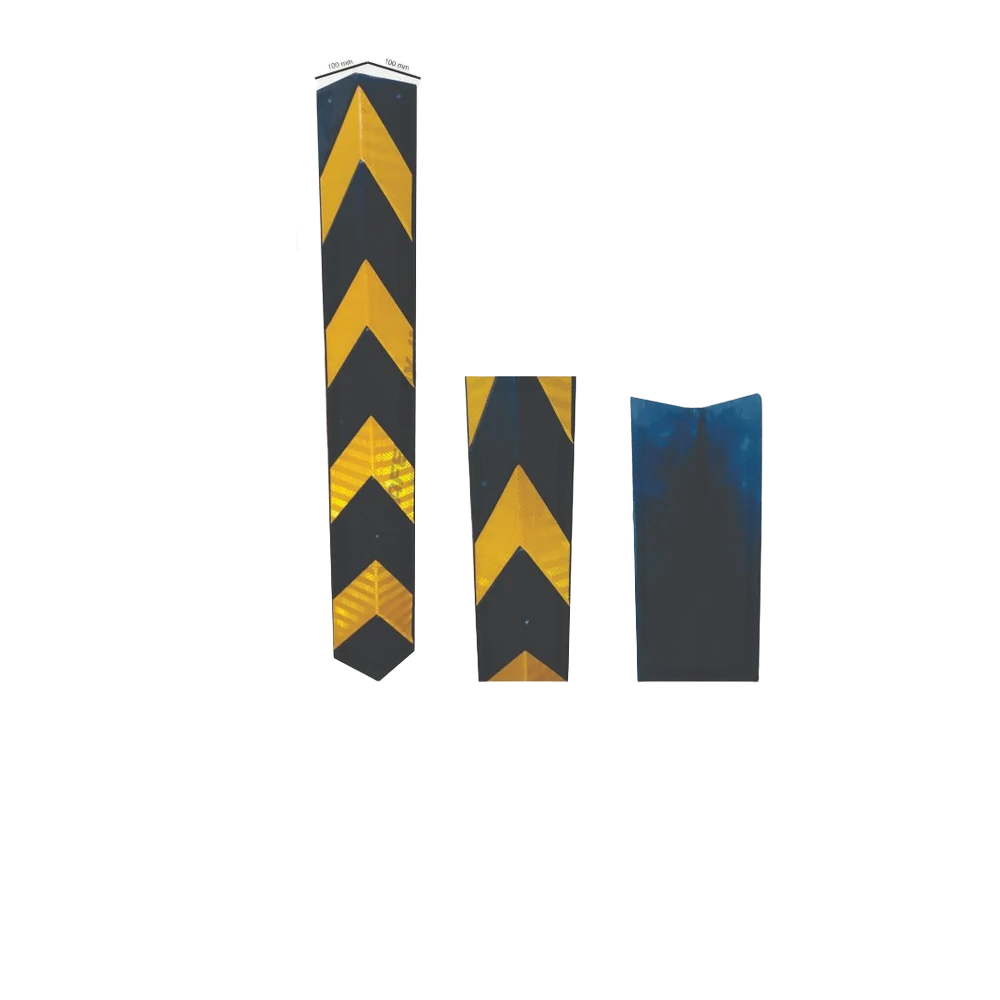 L Shape 1000Mm Rubber Corner Guards - Color: Black & Yellow