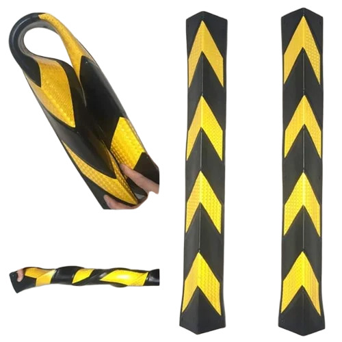 L Shape Rubber Corner Guards - Color: Black & Yellow