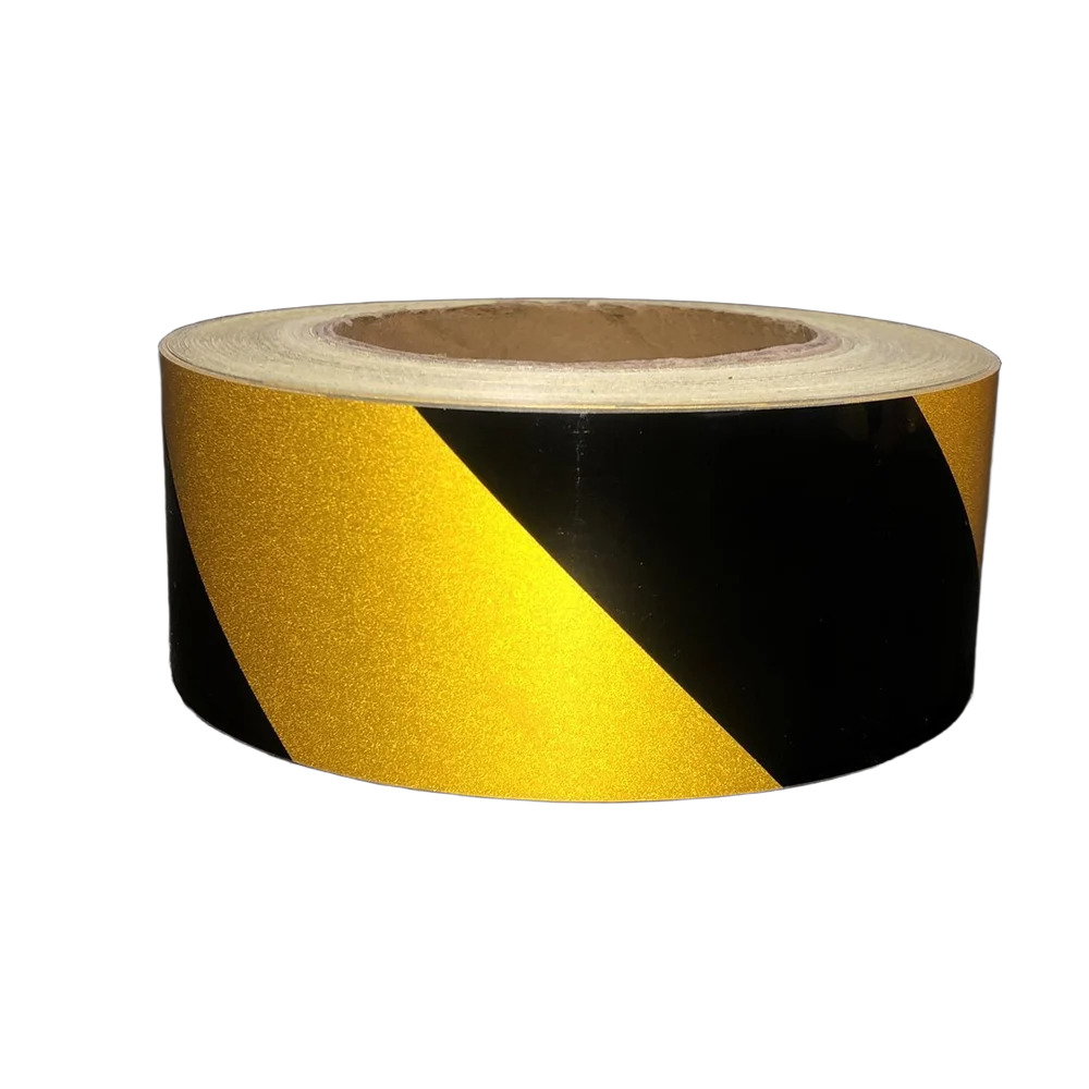 Yellow Black Floor Marking Tape Reflective - Dimension (L*W*H): 50(W) Millimeter (Mm)