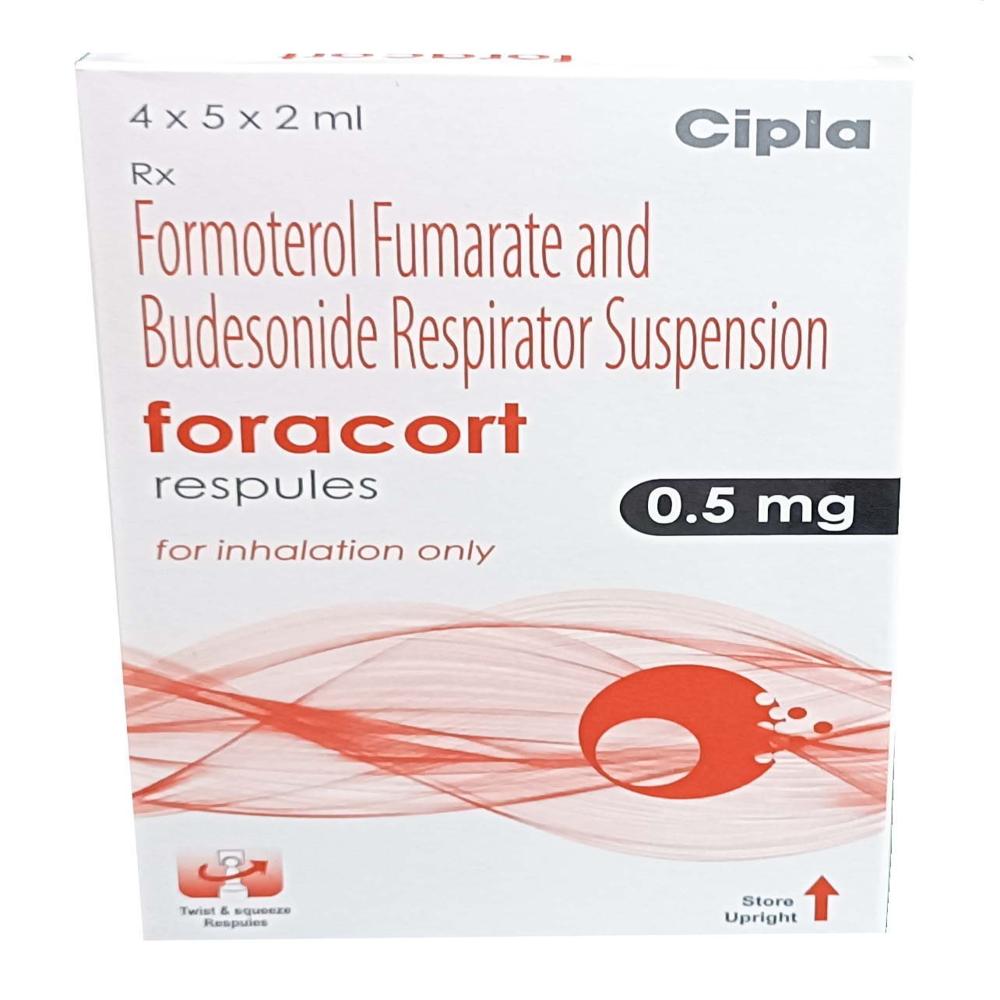 Foracort 0.5mg Formoterol + Budesonide Respules  (2ml Each)