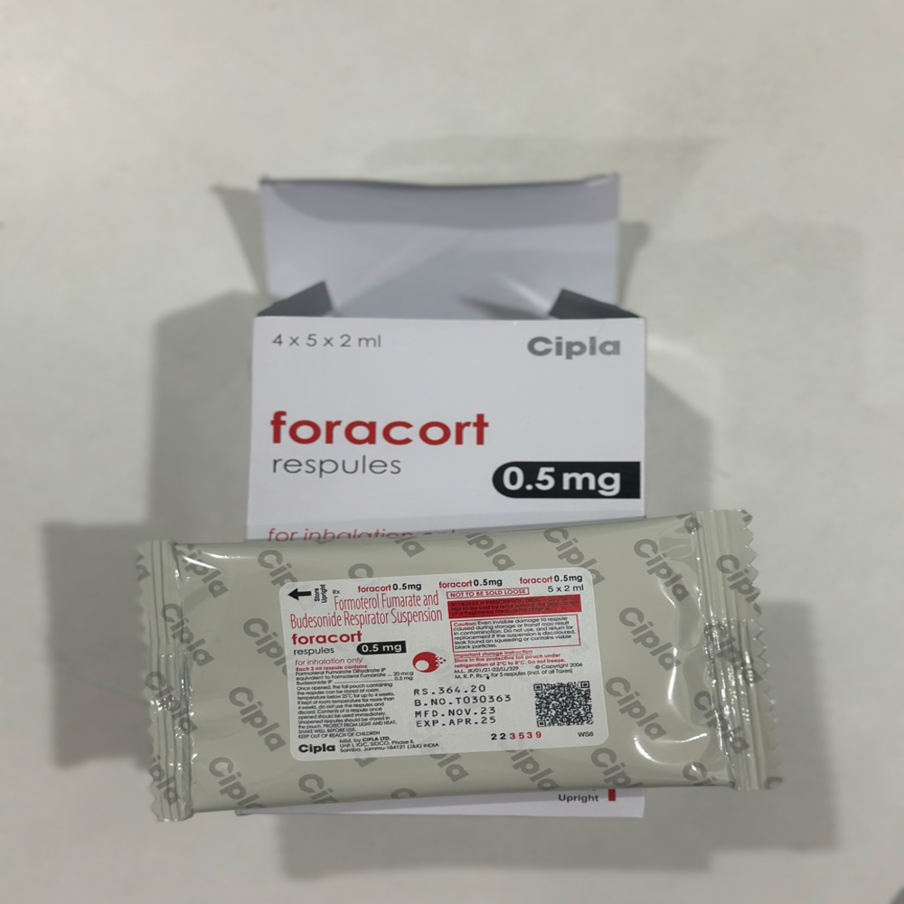 Foracort 0.5mg Formoterol + Budesonide Respules (2ml Each) - Drug Type: General Medicines