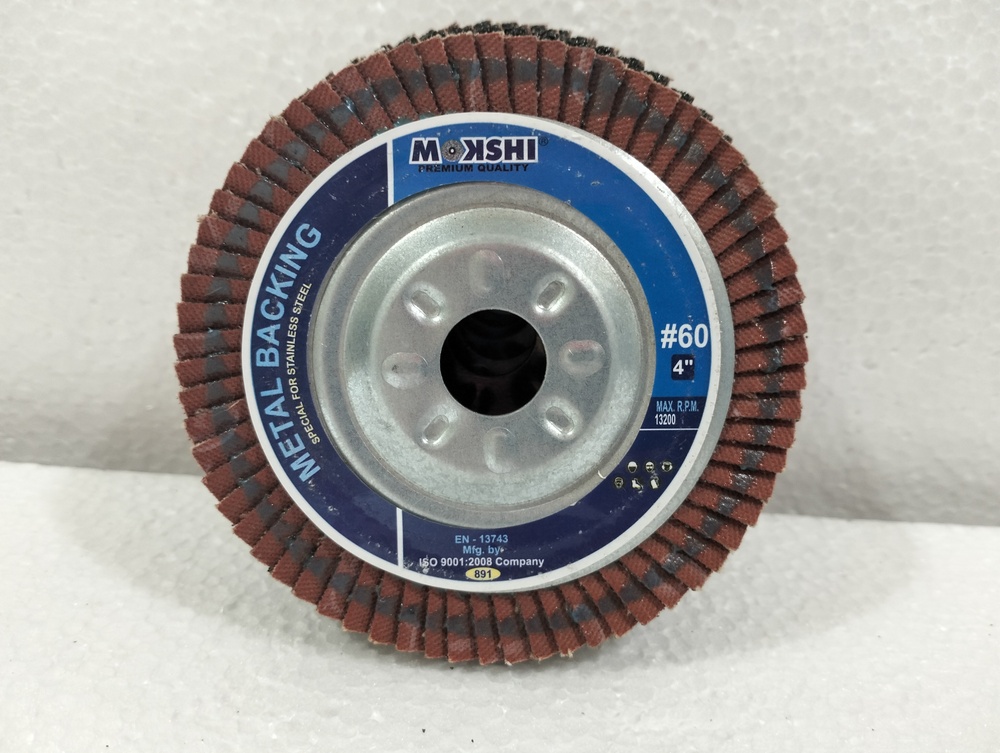 Metal Flap Disc - Silicon Carbide, Zircon, Calcined | 4 Inch Maroon Round, Industrial Use, Durable Metal Flap Disc
