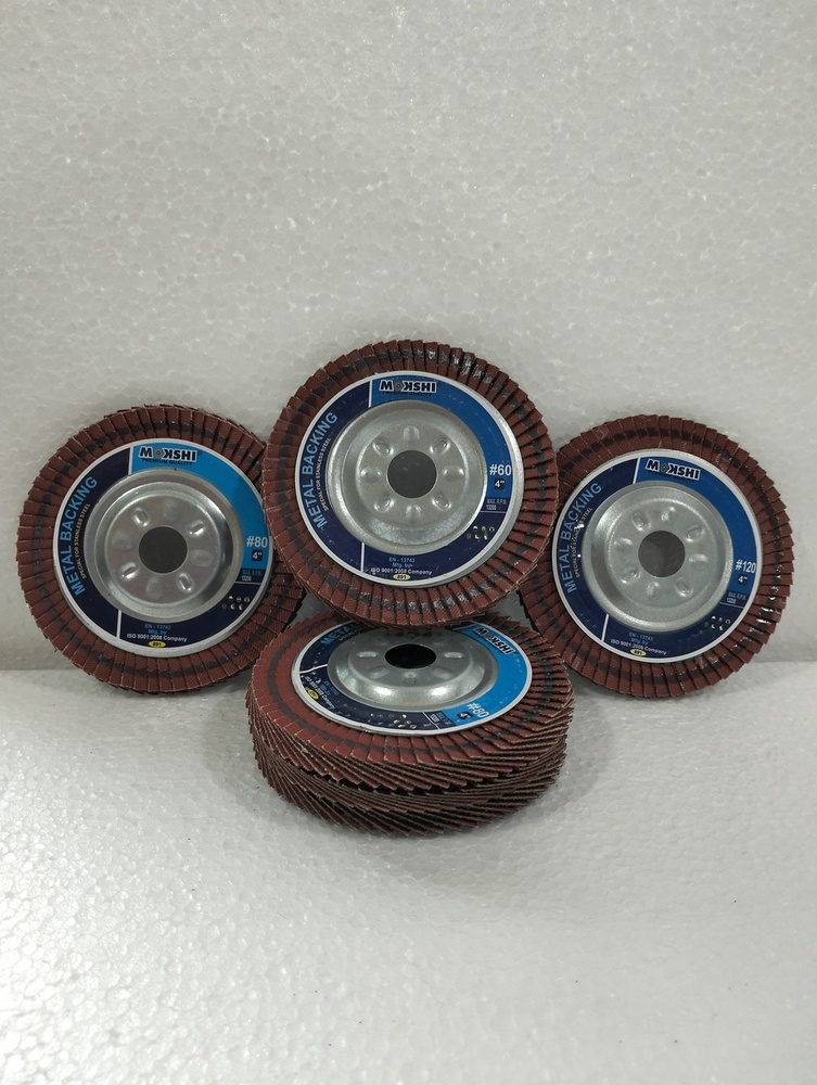 Metal Flap Disc - Silicon Carbide, Zircon, Calcined | 4 Inch Maroon Round, Industrial Use, Durable Metal Flap Disc