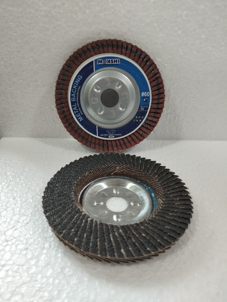 Metal Flap Disc - Silicon Carbide, Zircon, Calcined | 4 Inch Maroon Round, Industrial Use, Durable Metal Flap Disc