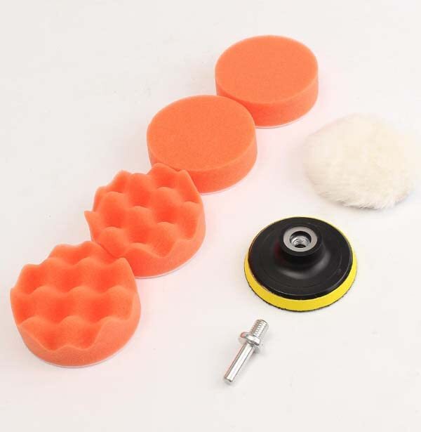 7 Pcs 5 Inch Buffing Pad Auto Car Polishing Wheel Kit - Color: Orange