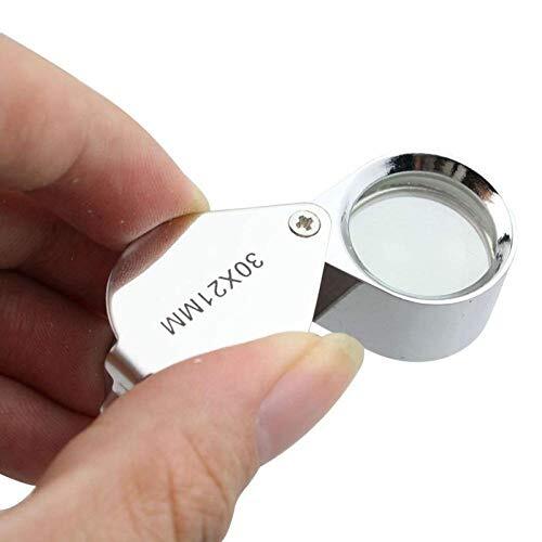 30X 30X21 Mm Loupe Magnifier Triplet Jewelers Eye Glass Diamond - Color: Silver